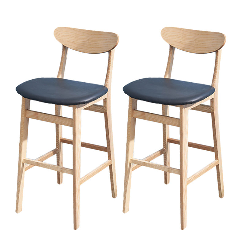 Industrial 1/2/3/5 Pieces Solid Wood Bar Table Set Fixed Counter Set for Home Use Wood 30"H Stools (Set of 2) Clearhalo 'Bar Furniture' 'furn' 'furn_home_bar_bar_sets' 'Furniture' 'Home Bars & Bar Sets' 'home_bar_bar_sets' 'Kitchen & Dining Furniture' 6954291
