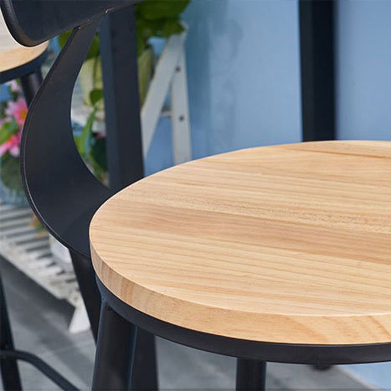 Industrial 1/2/3/5 Pieces Solid Wood Bar Table Set Fixed Counter Set for Home Use Clearhalo 'Bar Furniture' 'furn' 'furn_home_bar_bar_sets' 'Furniture' 'Home Bars & Bar Sets' 'home_bar_bar_sets' 'Kitchen & Dining Furniture' 6954295
