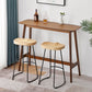 Modern Rectangle Wood Counter Table 1/2/3 Pieces Bar Table Set for Cafe 3 Pieces: Table, 2 Wood Stools Clearhalo 'Bar Furniture' 'furn' 'furn_home_bar_bar_sets' 'Furniture' 'Home Bars & Bar Sets' 'home_bar_bar_sets' 'Kitchen & Dining Furniture' 6954330