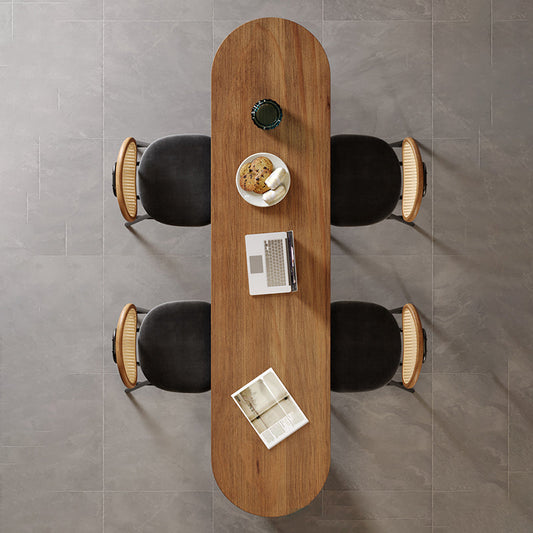 Modern Style Oval Bar Table 1/2/5 Pieces Wood Bar Table Set for Kitchen