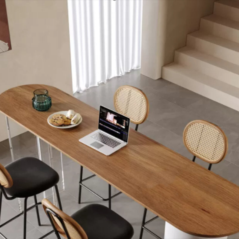 Modern Style Oval Bar Table 1/2/5 Pieces Wood Bar Table Set for Kitchen Clearhalo 'Bar Furniture' 'furn' 'furn_home_bar_bar_sets' 'Furniture' 'Home Bars & Bar Sets' 'home_bar_bar_sets' 'Kitchen & Dining Furniture' 6954351