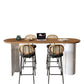 Modern Style Oval Bar Table 1/2/5 Pieces Wood Bar Table Set for Kitchen Clearhalo 'Bar Furniture' 'furn' 'furn_home_bar_bar_sets' 'Furniture' 'Home Bars & Bar Sets' 'home_bar_bar_sets' 'Kitchen & Dining Furniture' 6954353