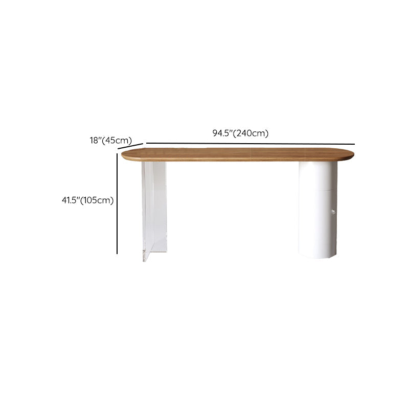 Modern Style Oval Bar Table 1/2/5 Pieces Wood Bar Table Set for Kitchen Clearhalo 'Bar Furniture' 'furn' 'furn_home_bar_bar_sets' 'Furniture' 'Home Bars & Bar Sets' 'home_bar_bar_sets' 'Kitchen & Dining Furniture' 6954361