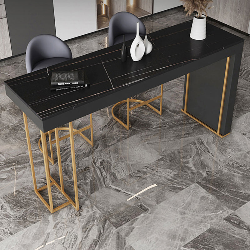 Table de bar rectangulaire de style Glam, ensemble de 1/2/3 pièces en pierre pour usage domestique