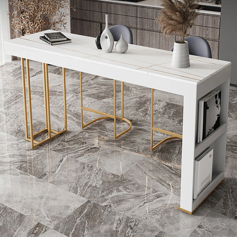 Table de bar rectangulaire de style Glam, ensemble de 1/2/3 pièces en pierre pour usage domestique