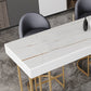 Table de bar rectangulaire de style Glam, ensemble de 1/2/3 pièces en pierre pour usage domestique