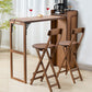 Industrial Collapsible Wood Counter Table 1/2/3/5 Pieces Bar Table Set for Balcony