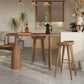 Mesa de bar rectangular de estilo industrial, juego de mesa de bar de madera de 1/2/3 piezas para cocina