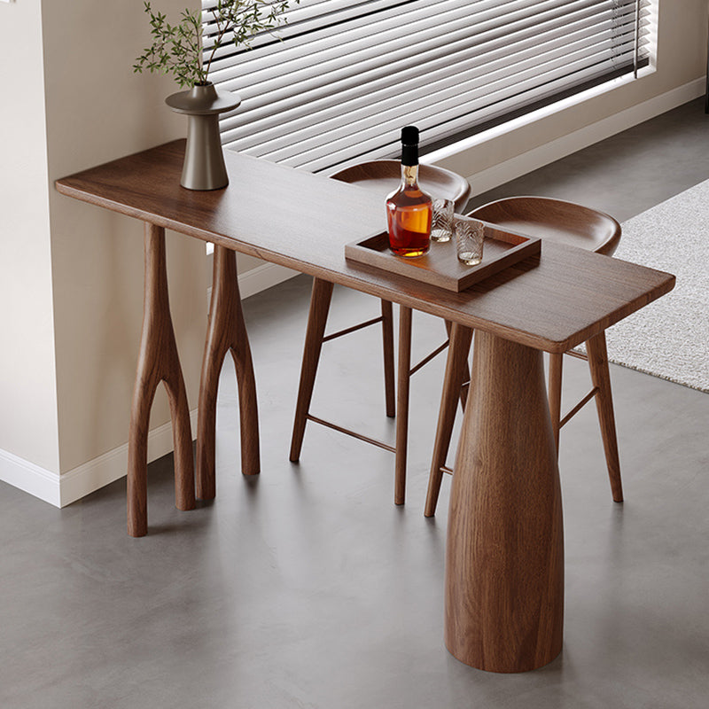 Mesa de bar rectangular de estilo industrial, juego de mesa de bar de madera de 1/2/3 piezas para cocina