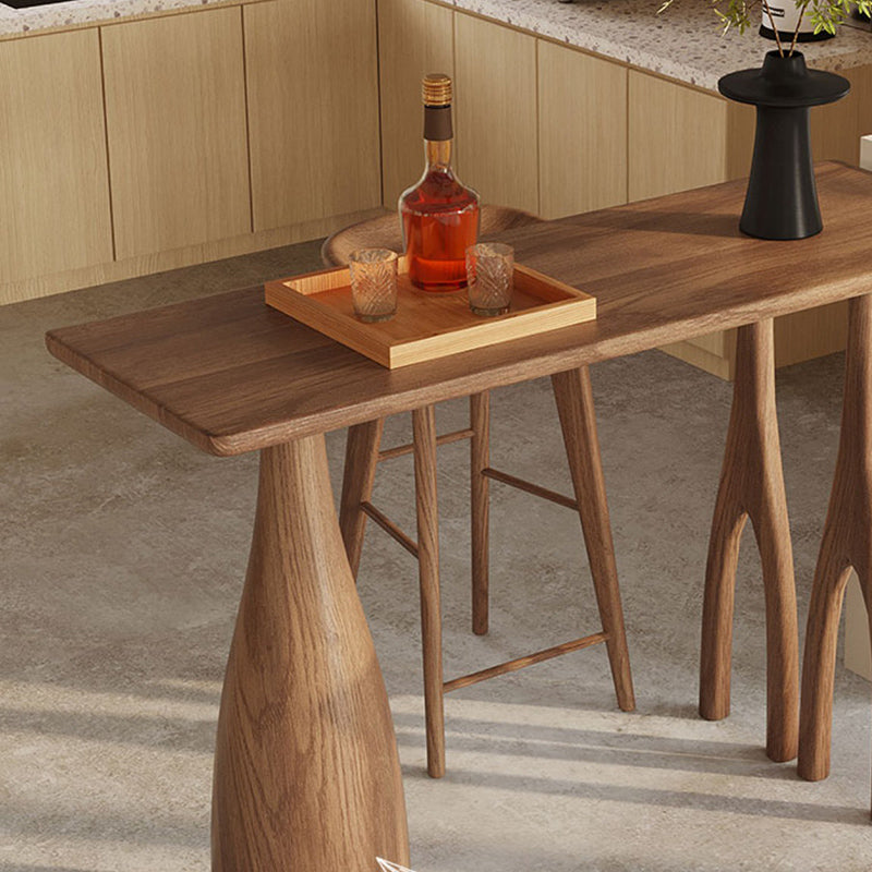Mesa de bar rectangular de estilo industrial, juego de mesa de bar de madera de 1/2/3 piezas para cocina