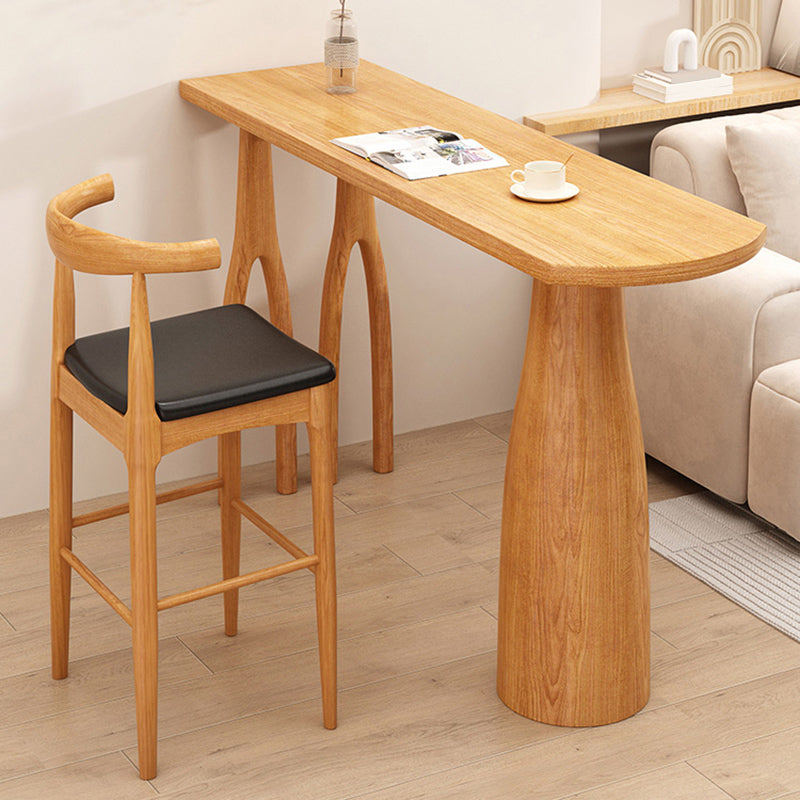 Contemporary Style Wood Bar Table 1/2 Pieces Bar Table Set for Home Use 2 Pieces: Brown Table , Bar Stool Clearhalo 'Bar Furniture' 'furn' 'furn_home_bar_bar_sets' 'Furniture' 'Home Bars & Bar Sets' 'home_bar_bar_sets' 'Kitchen & Dining Furniture' 6954478
