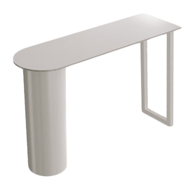 Modern Stone Counter Table 1/2/3 Pieces Bar Table Set for Living Room White 71"L x 16"W Clearhalo 'Bar Furniture' 'furn' 'furn_home_bar_bar_sets' 'Furniture' 'Home Bars & Bar Sets' 'home_bar_bar_sets' 'Kitchen & Dining Furniture' 6954496