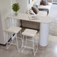 Modern Stone Counter Table 1/2/3 Pieces Bar Table Set for Living Room 3 Pieces: White Table, 2 White Stools Clearhalo 'Bar Furniture' 'furn' 'furn_home_bar_bar_sets' 'Furniture' 'Home Bars & Bar Sets' 'home_bar_bar_sets' 'Kitchen & Dining Furniture' 6954500