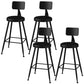 Industrial Style Armless Counter Stool Faux Leather Counter-height Stool Black 4 Piece Set Counter Stool(26"H) Clearhalo 'Bar Furniture' 'Bar Stools' 'bar_stools' 'furn' 'furn_bar_stools' 'Furniture' 'Kitchen & Dining Furniture' 6954537