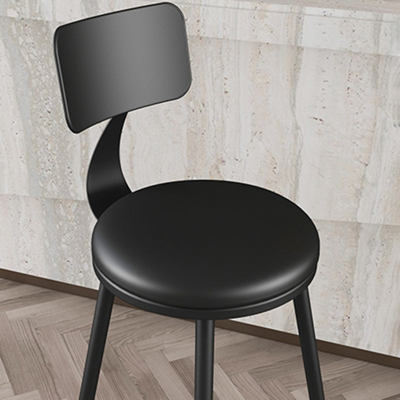Industrial Style Armless Counter Stool Faux Leather Counter-height Stool Clearhalo 'Bar Furniture' 'Bar Stools' 'bar_stools' 'furn' 'furn_bar_stools' 'Furniture' 'Kitchen & Dining Furniture' 6954543