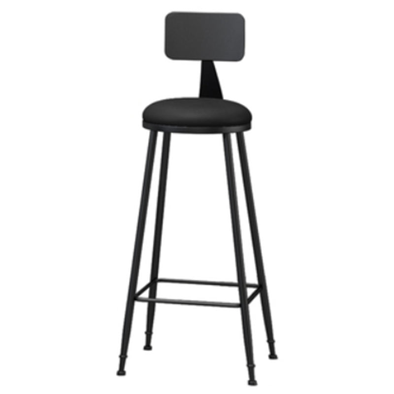 Industrial Style Armless Counter Stool Faux Leather Counter-height Stool Black 1 Piece Bar Stool(33"H) Clearhalo 'Bar Furniture' 'Bar Stools' 'bar_stools' 'furn' 'furn_bar_stools' 'Furniture' 'Kitchen & Dining Furniture' 6954544