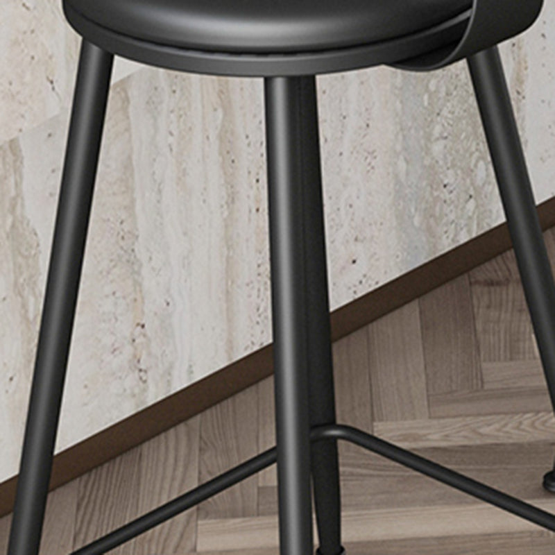 Industrial Style Armless Counter Stool Faux Leather Counter-height Stool Clearhalo 'Bar Furniture' 'Bar Stools' 'bar_stools' 'furn' 'furn_bar_stools' 'Furniture' 'Kitchen & Dining Furniture' 6954545