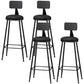 Industrial Style Armless Counter Stool Faux Leather Counter-height Stool Black 4 Piece Set Bar Stool(33"H) Clearhalo 'Bar Furniture' 'Bar Stools' 'bar_stools' 'furn' 'furn_bar_stools' 'Furniture' 'Kitchen & Dining Furniture' 6954548