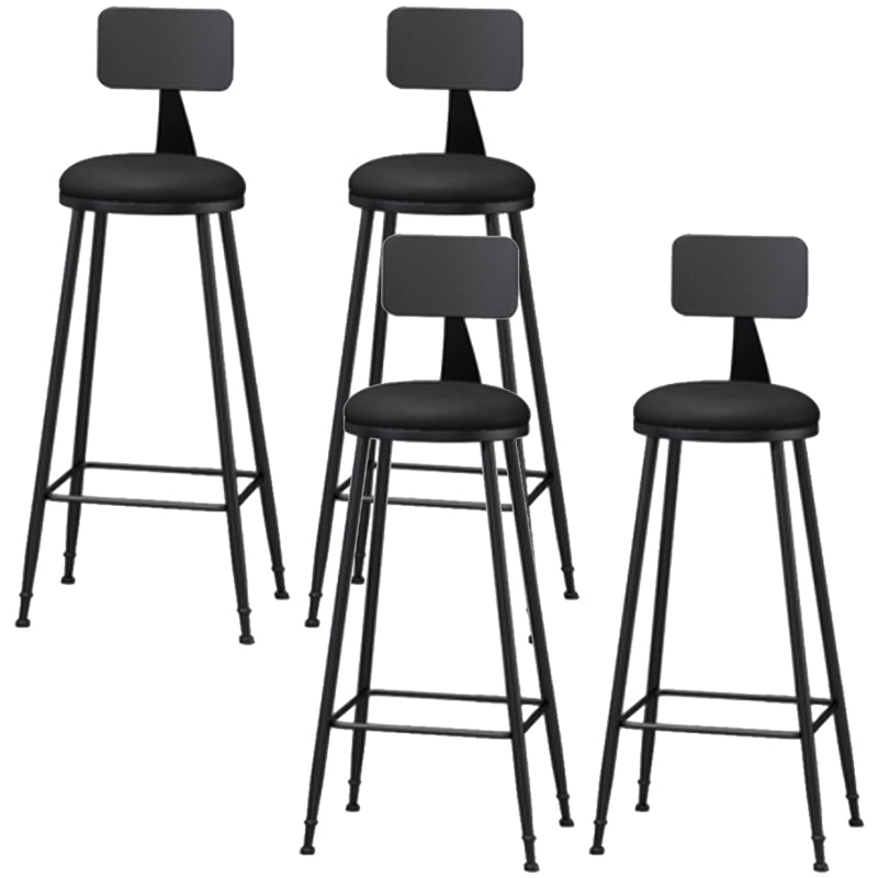 Industrial Style Armless Counter Stool Faux Leather Counter-height Stool Black 4 Piece Set Bar Stool(33"H) Clearhalo 'Bar Furniture' 'Bar Stools' 'bar_stools' 'furn' 'furn_bar_stools' 'Furniture' 'Kitchen & Dining Furniture' 6954548