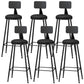 Industrial Style Armless Counter Stool Faux Leather Counter-height Stool Black 6 Piece Set Bar Stool(33"H) Clearhalo 'Bar Furniture' 'Bar Stools' 'bar_stools' 'furn' 'furn_bar_stools' 'Furniture' 'Kitchen & Dining Furniture' 6954549
