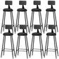 Industrial Style Armless Counter Stool Faux Leather Counter-height Stool Black 8 Piece Set Bar Stool(33"H) Clearhalo 'Bar Furniture' 'Bar Stools' 'bar_stools' 'furn' 'furn_bar_stools' 'Furniture' 'Kitchen & Dining Furniture' 6954551