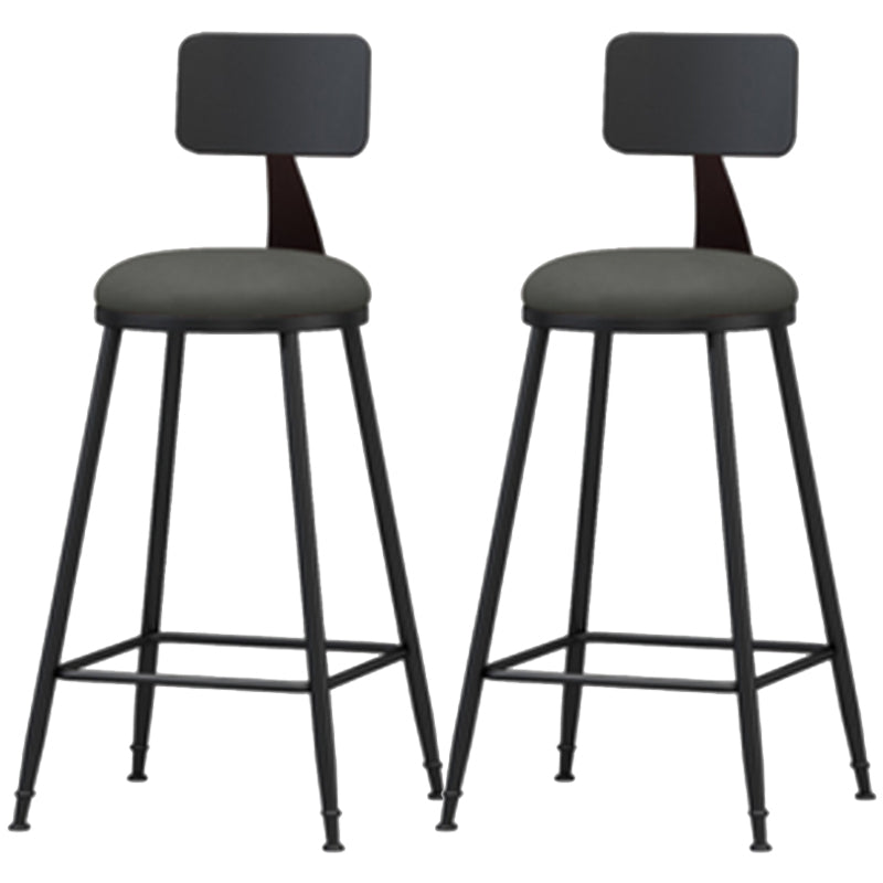 Industrial Style Armless Counter Stool Faux Leather Counter-height Stool 2 Piece Set Counter Stool(26"H) Clearhalo 'Bar Furniture' 'Bar Stools' 'bar_stools' 'furn' 'furn_bar_stools' 'Furniture' 'Kitchen & Dining Furniture' 6954553