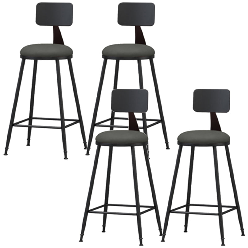 Industrial Style Armless Counter Stool Faux Leather Counter-height Stool 4 Piece Set Counter Stool(26"H) Clearhalo 'Bar Furniture' 'Bar Stools' 'bar_stools' 'furn' 'furn_bar_stools' 'Furniture' 'Kitchen & Dining Furniture' 6954554