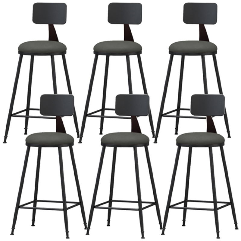 Industrial Style Armless Counter Stool Faux Leather Counter-height Stool 6 Piece Set Counter Stool(26"H) Clearhalo 'Bar Furniture' 'Bar Stools' 'bar_stools' 'furn' 'furn_bar_stools' 'Furniture' 'Kitchen & Dining Furniture' 6954555