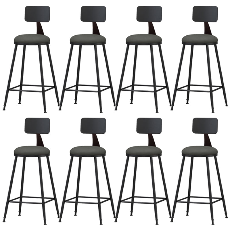 Industrial Style Armless Counter Stool Faux Leather Counter-height Stool 8 Piece Set Counter Stool(26"H) Clearhalo 'Bar Furniture' 'Bar Stools' 'bar_stools' 'furn' 'furn_bar_stools' 'Furniture' 'Kitchen & Dining Furniture' 6954556