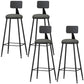Industrial Style Armless Counter Stool Faux Leather Counter-height Stool Grey 4 Piece Set Bar Stool(30"H) Clearhalo 'Bar Furniture' 'Bar Stools' 'bar_stools' 'furn' 'furn_bar_stools' 'Furniture' 'Kitchen & Dining Furniture' 6954559