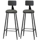 Industrial Style Armless Counter Stool Faux Leather Counter-height Stool Grey 2 Piece Set Bar Stool(33"H) Clearhalo 'Bar Furniture' 'Bar Stools' 'bar_stools' 'furn' 'furn_bar_stools' 'Furniture' 'Kitchen & Dining Furniture' 6954563