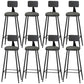 Industrial Style Armless Counter Stool Faux Leather Counter-height Stool Grey 8 Piece Set Bar Stool(33"H) Clearhalo 'Bar Furniture' 'Bar Stools' 'bar_stools' 'furn' 'furn_bar_stools' 'Furniture' 'Kitchen & Dining Furniture' 6954566