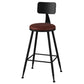 Industrial Style Armless Counter Stool Faux Leather Counter-height Stool Brown 1 Piece Counter Stool(26"H) Clearhalo 'Bar Furniture' 'Bar Stools' 'bar_stools' 'furn' 'furn_bar_stools' 'Furniture' 'Kitchen & Dining Furniture' 6954567