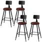 Industrial Style Armless Counter Stool Faux Leather Counter-height Stool Brown 4 Piece Set Counter Stool(26"H) Clearhalo 'Bar Furniture' 'Bar Stools' 'bar_stools' 'furn' 'furn_bar_stools' 'Furniture' 'Kitchen & Dining Furniture' 6954569