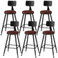 Industrial Style Armless Counter Stool Faux Leather Counter-height Stool Brown 6 Piece Set Counter Stool(26"H) Clearhalo 'Bar Furniture' 'Bar Stools' 'bar_stools' 'furn' 'furn_bar_stools' 'Furniture' 'Kitchen & Dining Furniture' 6954570