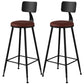 Industrial Style Armless Counter Stool Faux Leather Counter-height Stool Brown 2 Piece Set Bar Stool(30"H) Clearhalo 'Bar Furniture' 'Bar Stools' 'bar_stools' 'furn' 'furn_bar_stools' 'Furniture' 'Kitchen & Dining Furniture' 6954573