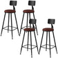 Industrial Style Armless Counter Stool Faux Leather Counter-height Stool Brown 4 Piece Set Bar Stool(30"H) Clearhalo 'Bar Furniture' 'Bar Stools' 'bar_stools' 'furn' 'furn_bar_stools' 'Furniture' 'Kitchen & Dining Furniture' 6954574