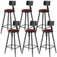 Industrial Style Armless Counter Stool Faux Leather Counter-height Stool Brown 6 Piece Set Bar Stool(30"H) Clearhalo 'Bar Furniture' 'Bar Stools' 'bar_stools' 'furn' 'furn_bar_stools' 'Furniture' 'Kitchen & Dining Furniture' 6954575