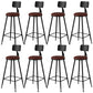 Industrial Style Armless Counter Stool Faux Leather Counter-height Stool Brown 8 Piece Set Bar Stool(30"H) Clearhalo 'Bar Furniture' 'Bar Stools' 'bar_stools' 'furn' 'furn_bar_stools' 'Furniture' 'Kitchen & Dining Furniture' 6954576