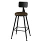 Industrial Style Armless Counter Stool Faux Leather Counter-height Stool Light Brown 1 Piece Counter Stool(26"H) Clearhalo 'Bar Furniture' 'Bar Stools' 'bar_stools' 'furn' 'furn_bar_stools' 'Furniture' 'Kitchen & Dining Furniture' 6954577