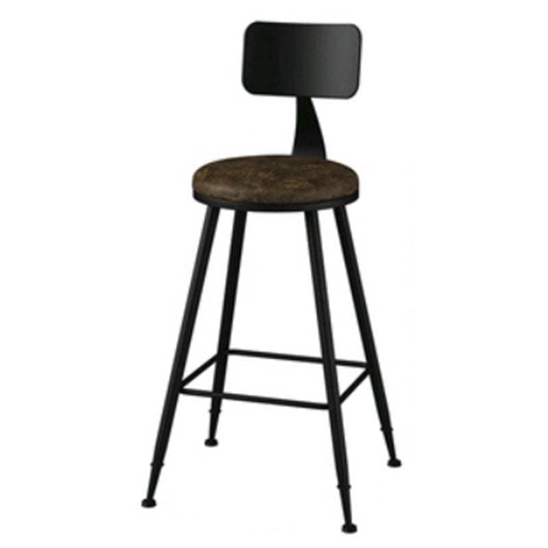 Industrial Style Armless Counter Stool Faux Leather Counter-height Stool Light Brown 1 Piece Counter Stool(26"H) Clearhalo 'Bar Furniture' 'Bar Stools' 'bar_stools' 'furn' 'furn_bar_stools' 'Furniture' 'Kitchen & Dining Furniture' 6954577