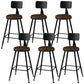 Industrial Style Armless Counter Stool Faux Leather Counter-height Stool Light Brown 6 Piece Set Counter Stool(26"H) Clearhalo 'Bar Furniture' 'Bar Stools' 'bar_stools' 'furn' 'furn_bar_stools' 'Furniture' 'Kitchen & Dining Furniture' 6954580