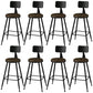Industrial Style Armless Counter Stool Faux Leather Counter-height Stool Light Brown 8 Piece Set Counter Stool(26"H) Clearhalo 'Bar Furniture' 'Bar Stools' 'bar_stools' 'furn' 'furn_bar_stools' 'Furniture' 'Kitchen & Dining Furniture' 6954581