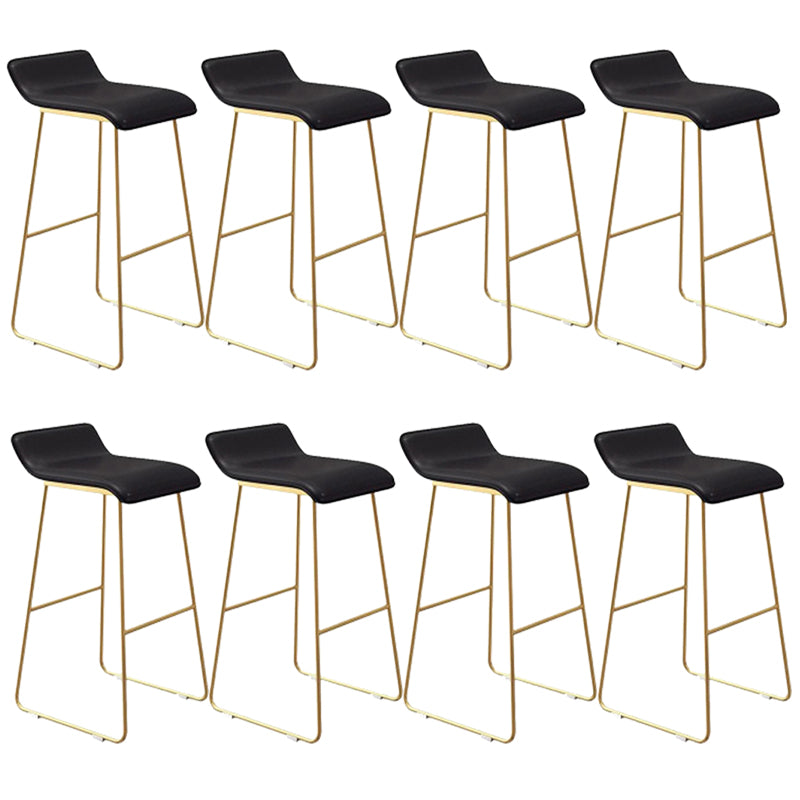 Glam Style Counter Stool Upholstered Bar Stool with Metal Base