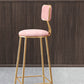 Glam Style Counter Stool Upholstered Bar Stool with Metal Base