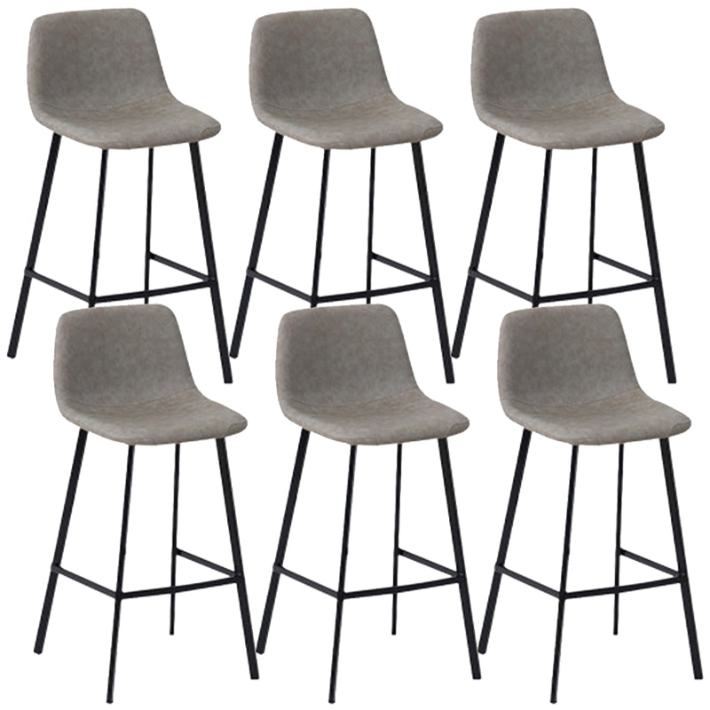 Glam Style Counter Stool Upholstered Bar Stool with Metal Base