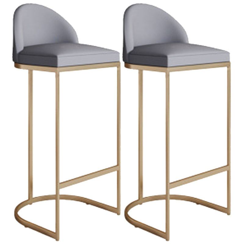 Glam Style Counter Stool Upholstered Bar Stool with Metal Base