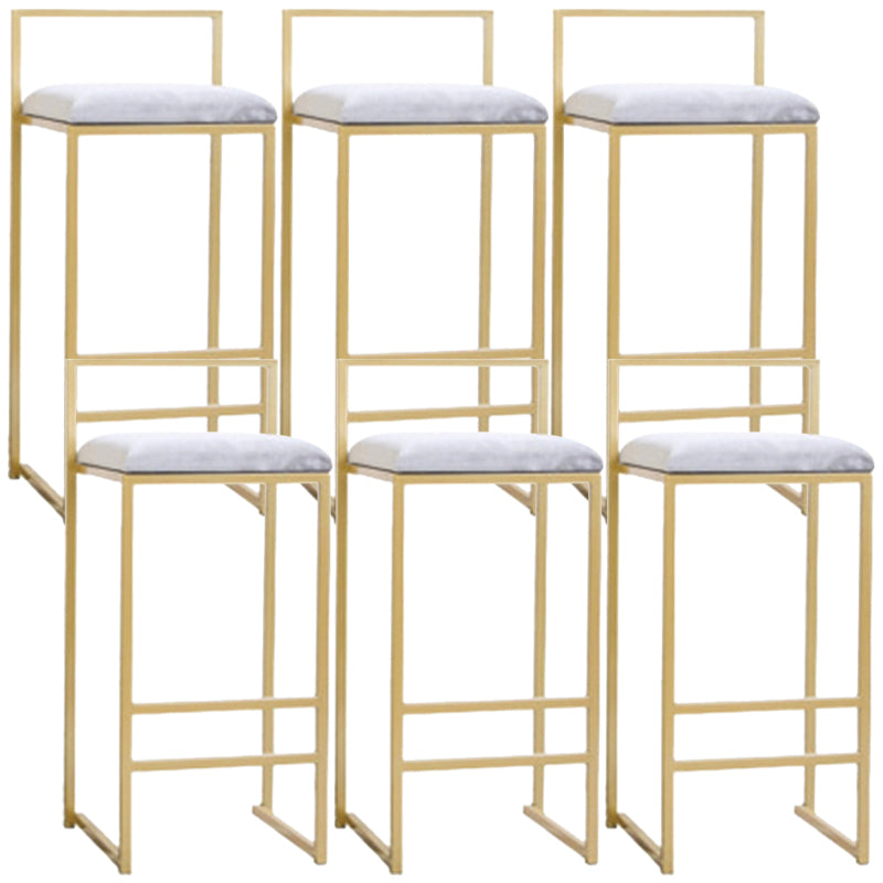 Glam Style Counter Stool Upholstered Bar Stool with Metal Base