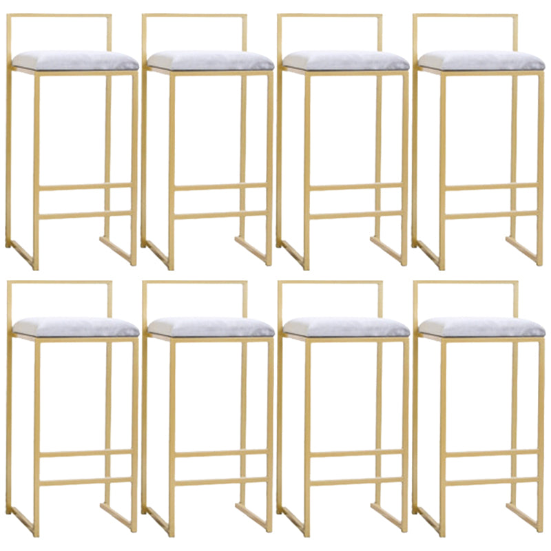 Glam Style Counter Stool Upholstered Bar Stool with Metal Base