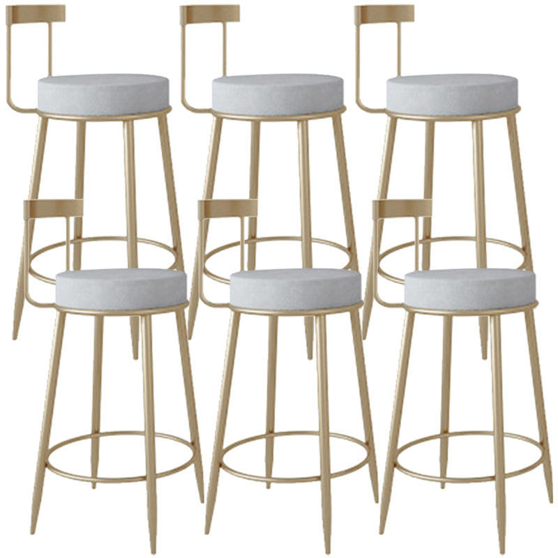Glam Style Counter Stool Upholstered Bar Stool with Metal Base
